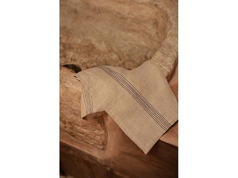 La Serviette Lint Biscuit - Noir Naturel - 45x45