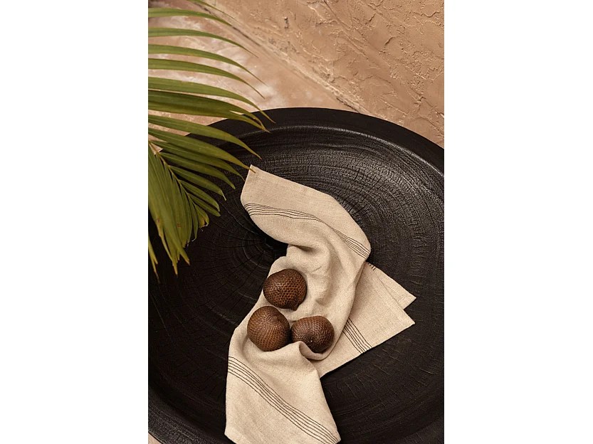 De Lint Biscuit Servet - Natuurlijk Zwart - 45x45