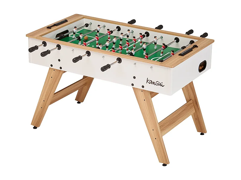 Baby foot ado & adultes - Blanc/bois - 3 balles liège - 2 à 4 joueurs