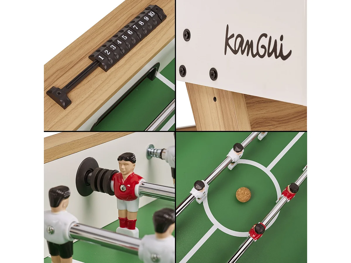 Baby foot ado & adultes - Blanc/bois - 3 balles liège - 2 à 4 joueurs