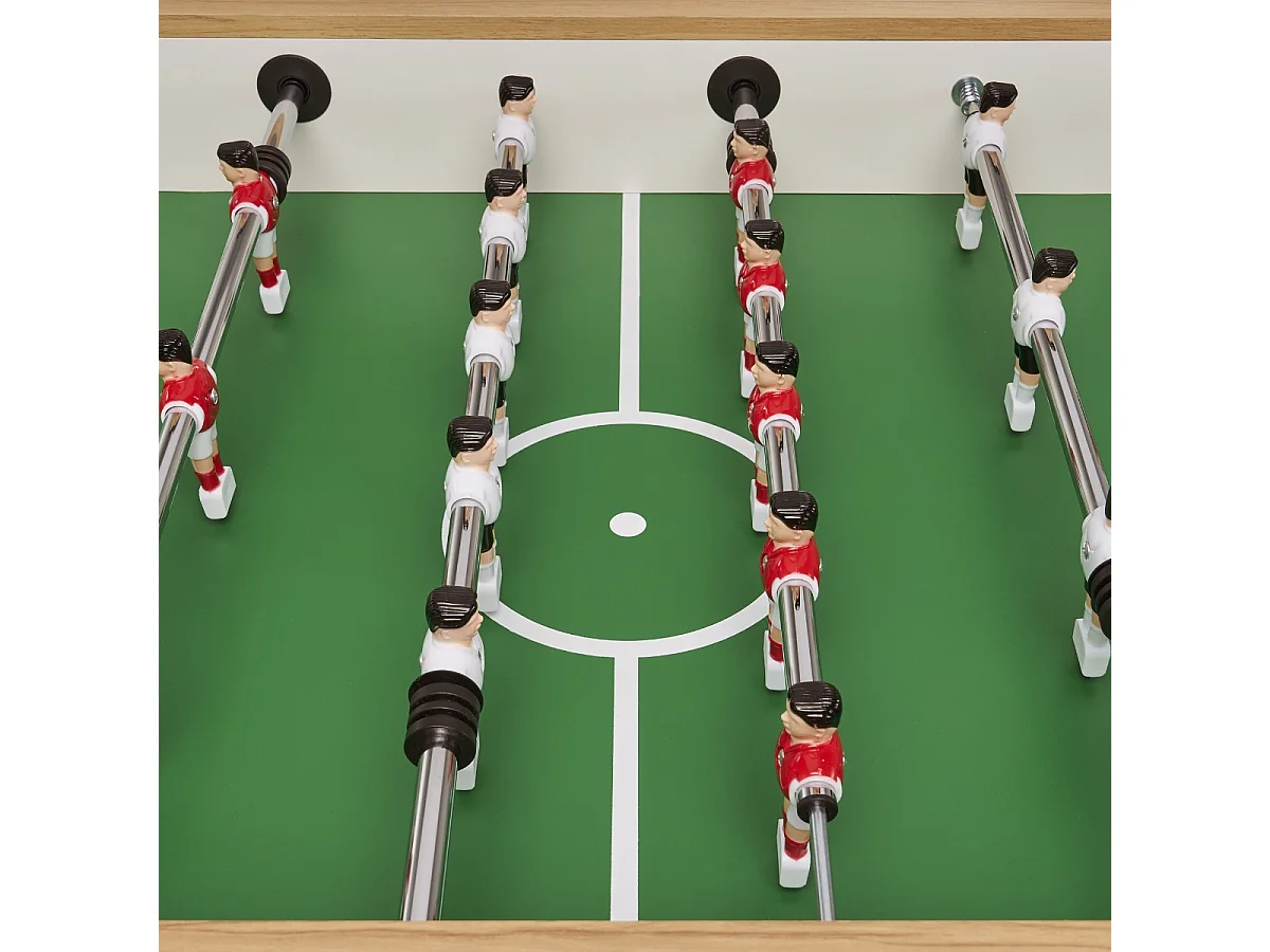 Baby foot ado & adultes - Blanc/bois - 3 balles liège - 2 à 4 joueurs