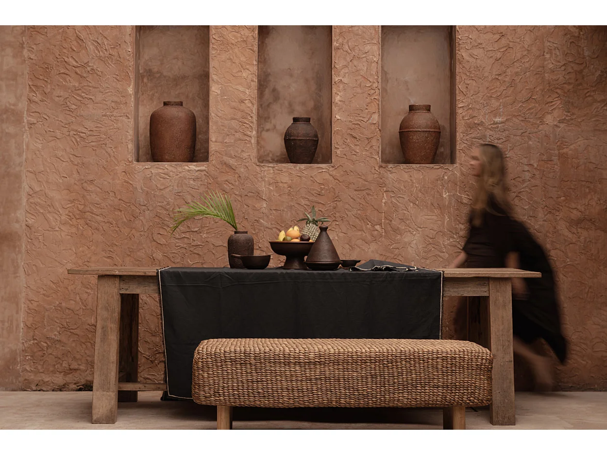 The Tuscany Tablecloth - Black Natural - 150x250