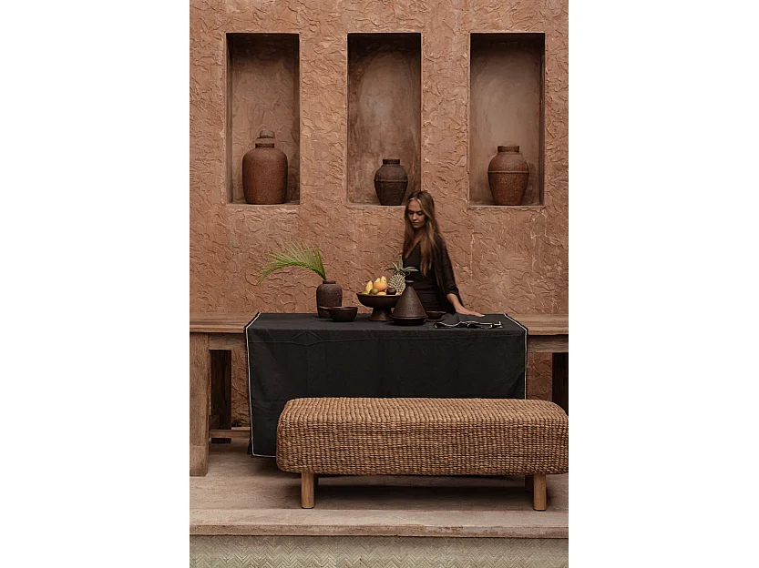 The Tuscany Tablecloth - Black Natural - 150x250