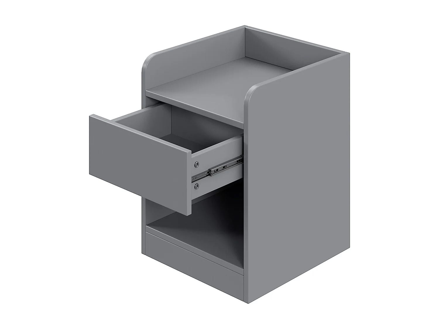 Massief houten combibed 140x200 cm, hoofdbord met geïntegreerde opbergruimte, lades, nachtkastje, grote kast, bank, tatami opbergbed, grijs