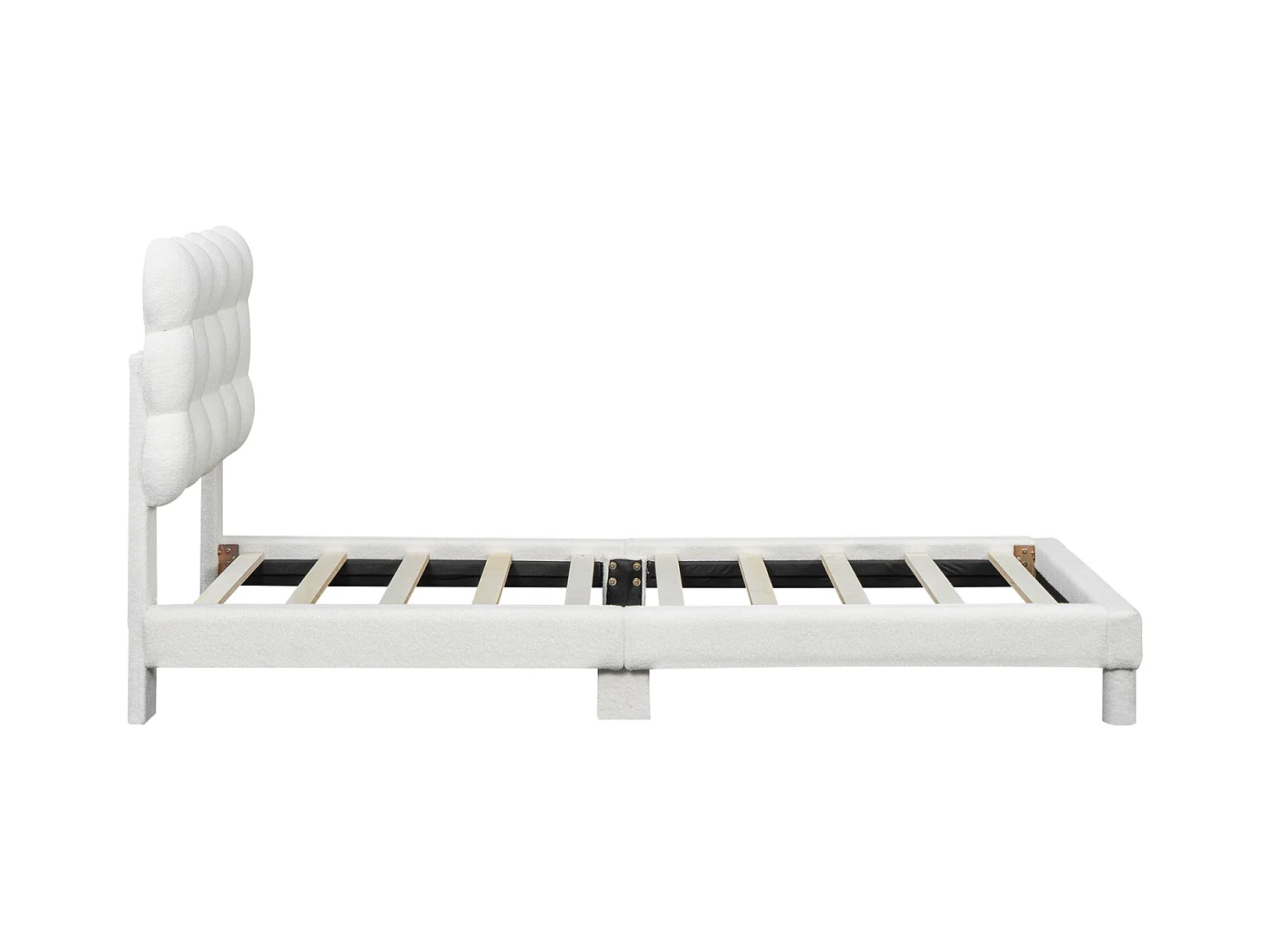 Lit plat 90x200 cm, lit rembourré avec dossier confortable, tête de lit réglable en 3 positions, design moderne et épuré, coloris rose et blanc