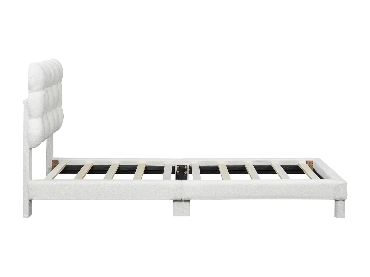 Flachbett 90x200 cm, gepolstertes Bett mit bequemer Rückenlehne, 3-fach verstellbarem Kopfteil, modernes und raffiniertes Design, Farben Rosa und Weiß