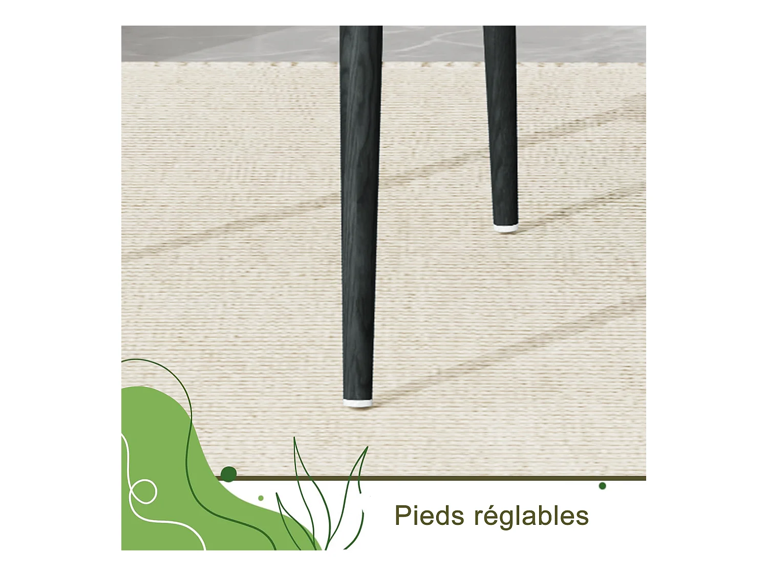 Lot de 2 chaises salle à manger design, simili, dossier rotin, pieds métal, noir 97.5x44x43 Cm