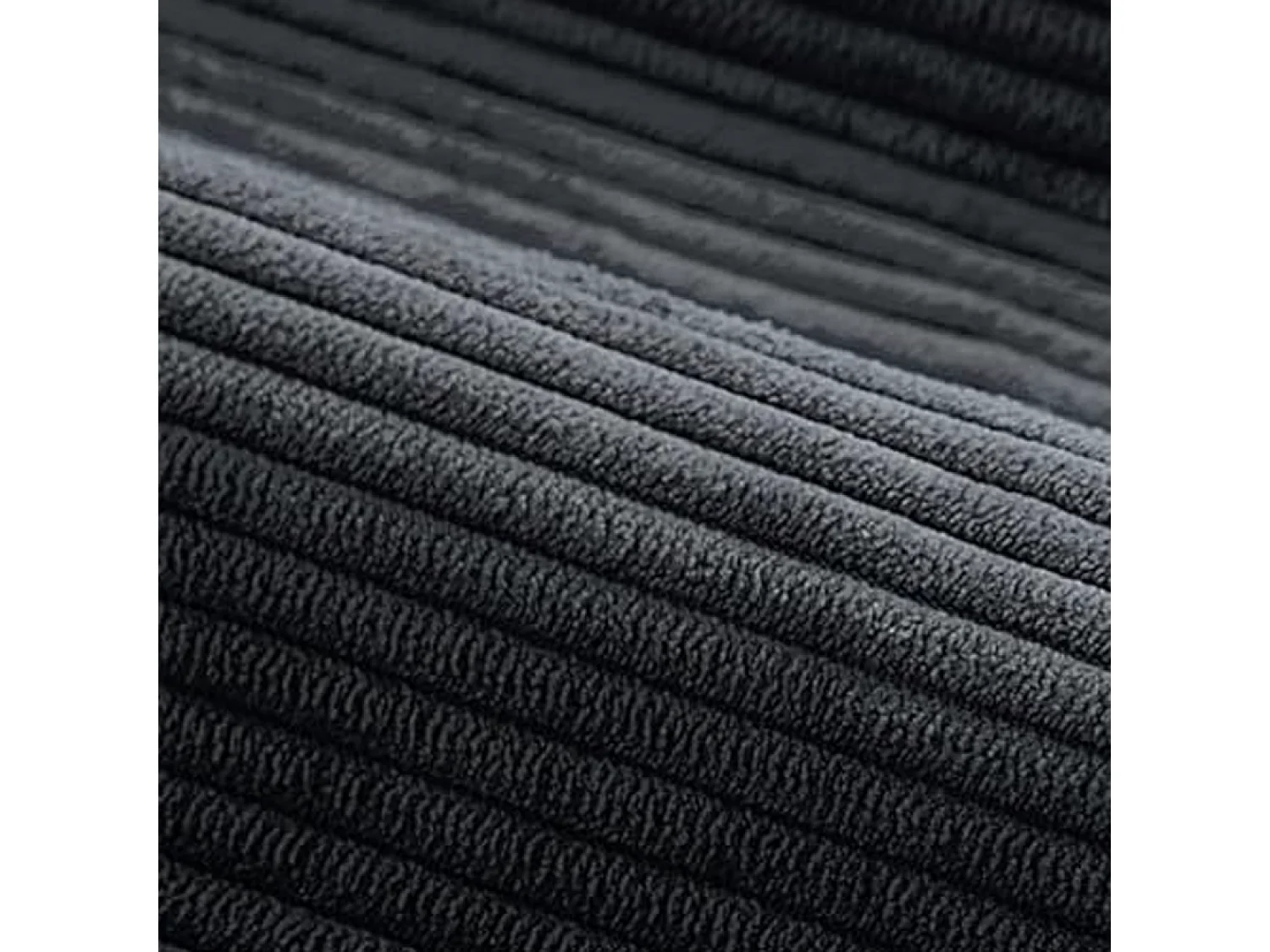 Canapé 3 places avec pouf en velours côtelé gris anthracite SHEFFIELD