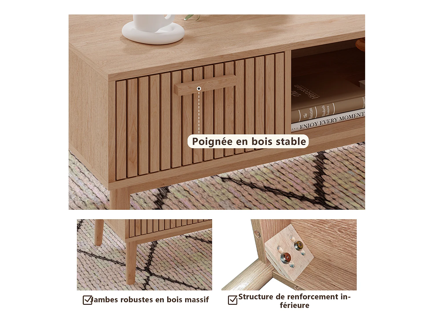 Table Basse - Salon, Salle à Manger, L110 x l50 x H43cm