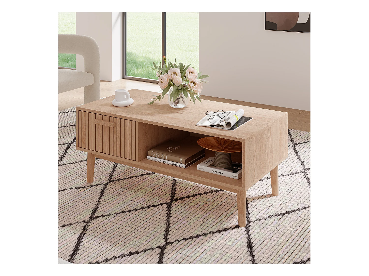 Table Basse - Salon, Salle à Manger, L110 x l50 x H43cm