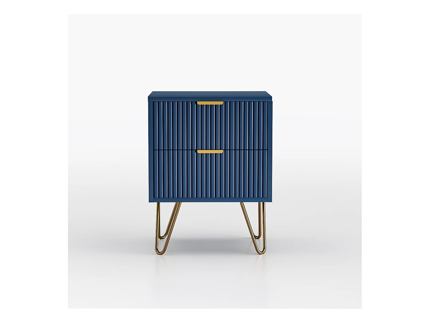 Commode à 2 tiroirs, table de chevet, table de nuit, buffet, 60 x 40 x 70 cm, bleue