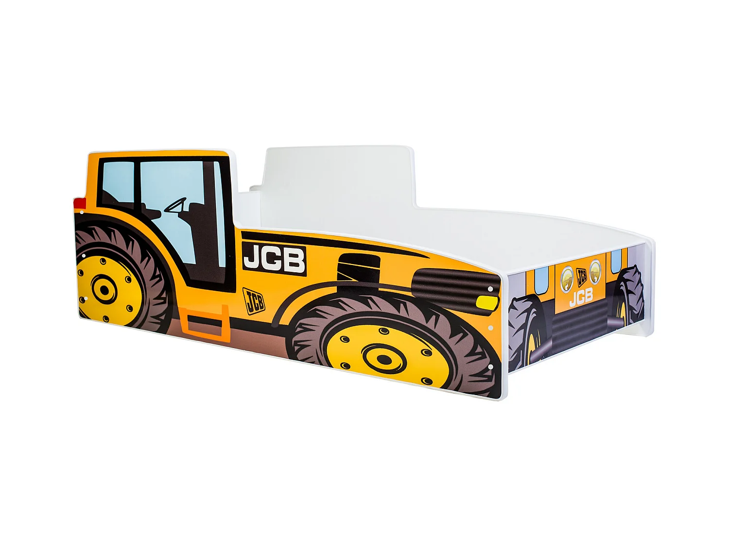 Cama Infantil en Forma de Tractor Amarillo 140x70 cm con Colchón – Diseño Deportivo para Niños, Estructura Resistente, Fácil Montaje