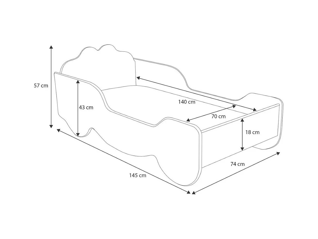 Cama Infantil 140x70 cm Color Rosa con forma de Carruaje – Incluye Colchón de Espuma 140x70x7 cm, Estructura 145x74x57cm , Diseño Seguro