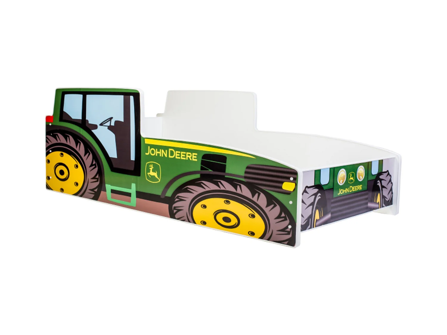 Cama Infantil en Forma de Tractor Verde 140x70 cm con Colchón – Diseño Deportivo para Niños, Estructura Resistente, Fácil Montaje