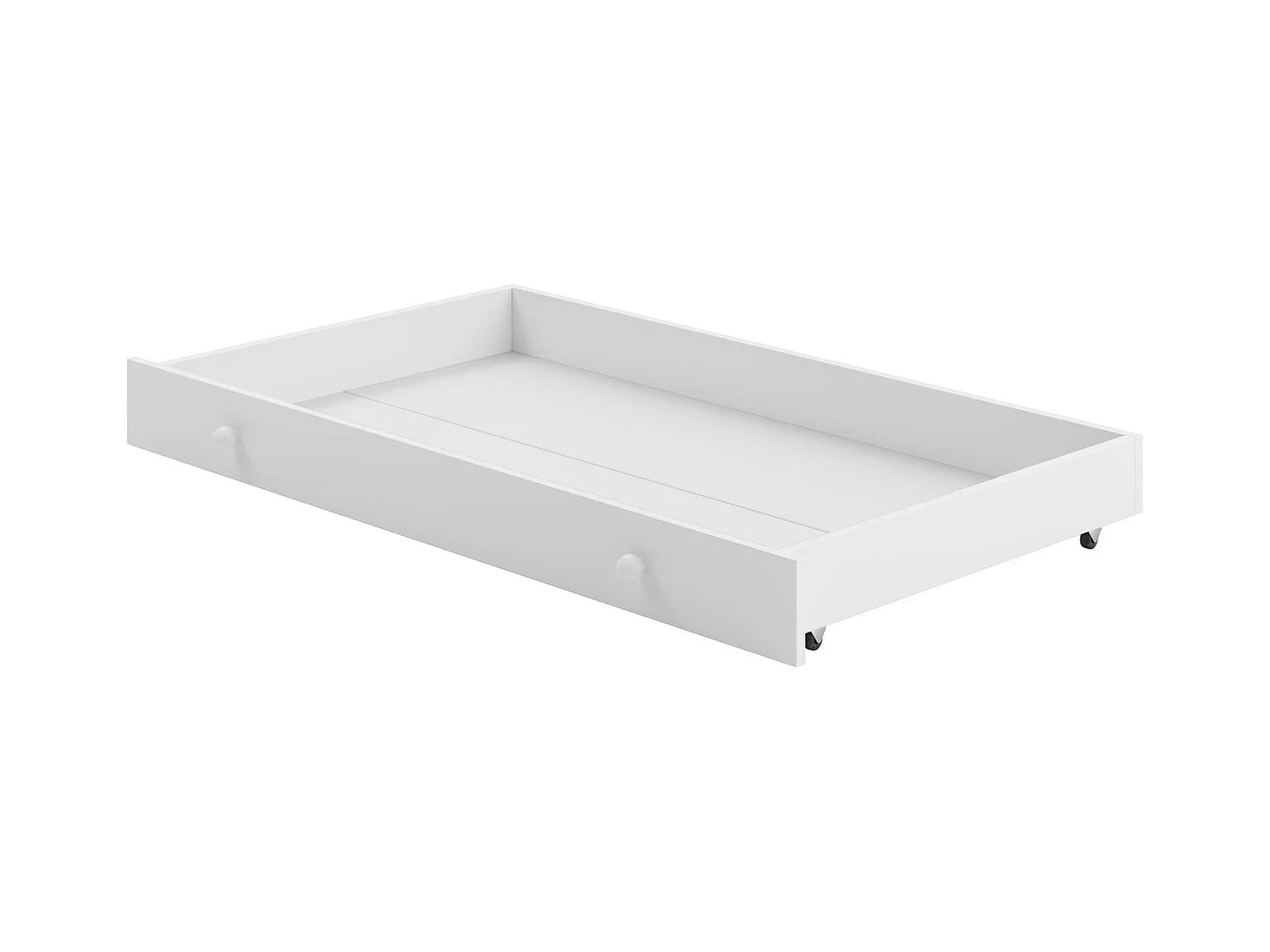 Cama Infantil Blanca 140x70 cm con Cajón y Barandilla – Incluye Colchón de Espuma 7 cm con Funda, Estructura Completa, Accesorios y Montaje, 144x74,5x