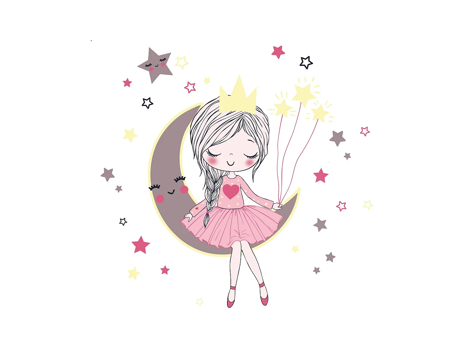 Cama Infantil Blanca 140x70 cm Dibujo Princesa durmiente con Barandilla – Incluye Colchón de Espuma y Estructura Completa, Dimen: 144 cm x77 cm x56 cm