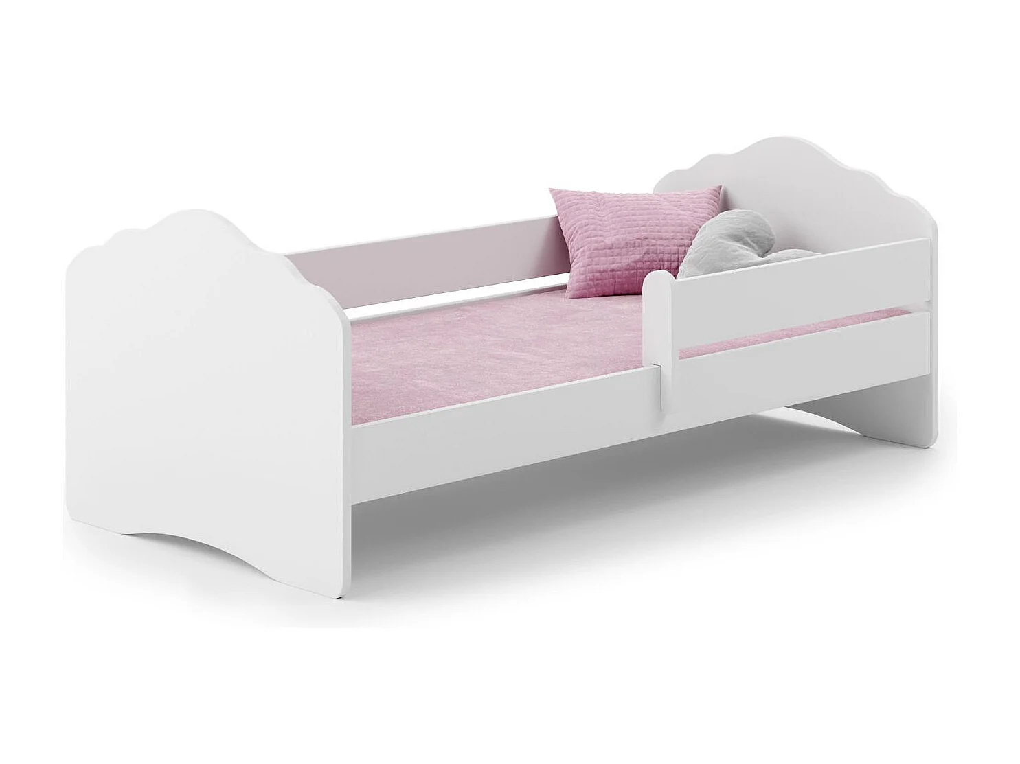 Cama Infantil Blanca 160x80 cm con Barandilla – Incluye Colchón de Espuma, Estructura Completa 164 cm x 84 cm x 63 cm, Diseño Seguro y Funcional