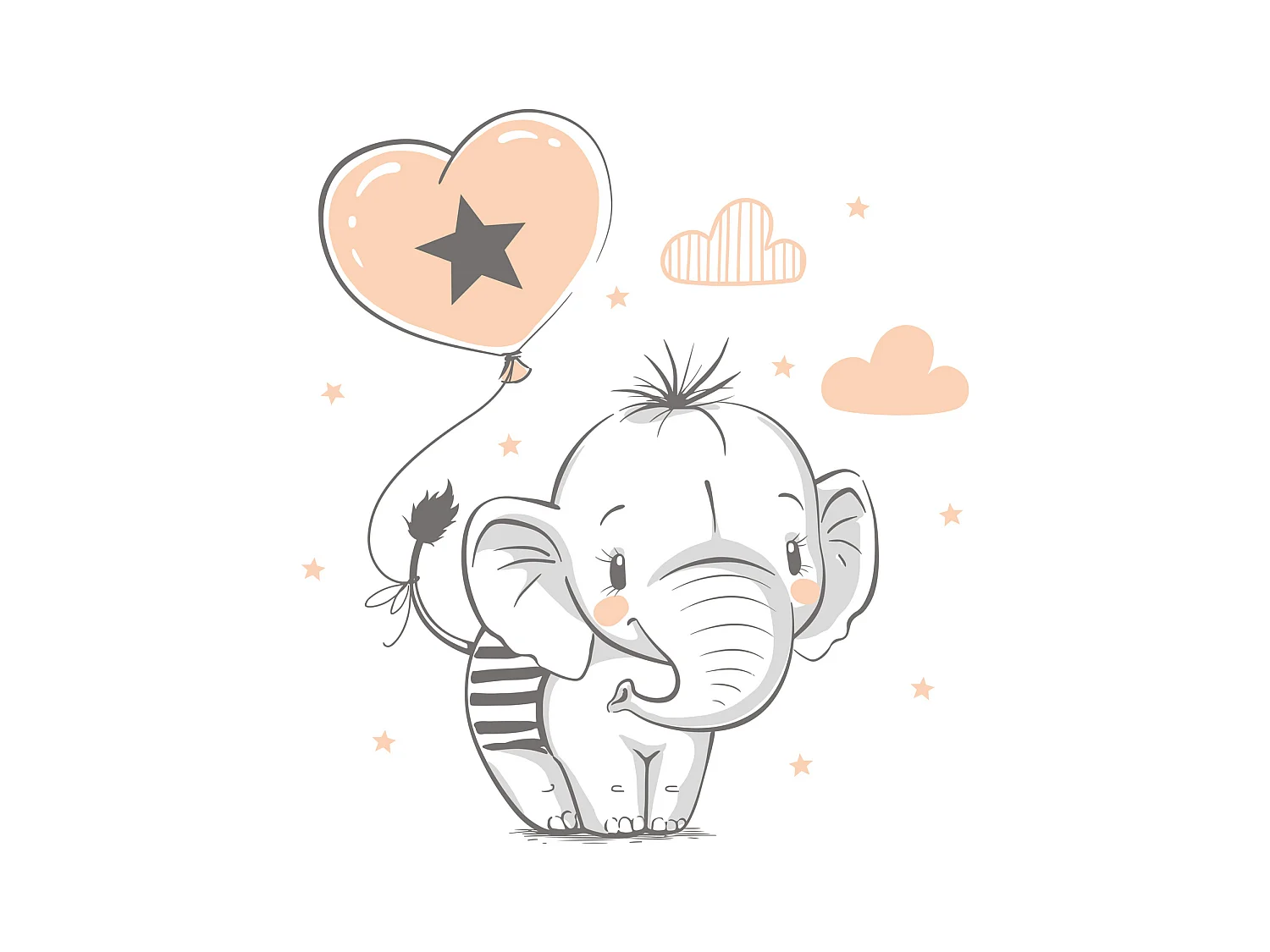 Cama Infantil Blanca 140x70 cm Dibujo Elefante con Barandilla – Incluye Colchón de Espuma y Estructura Completa, Dimensiones 144 cm x77 cm x56 cm