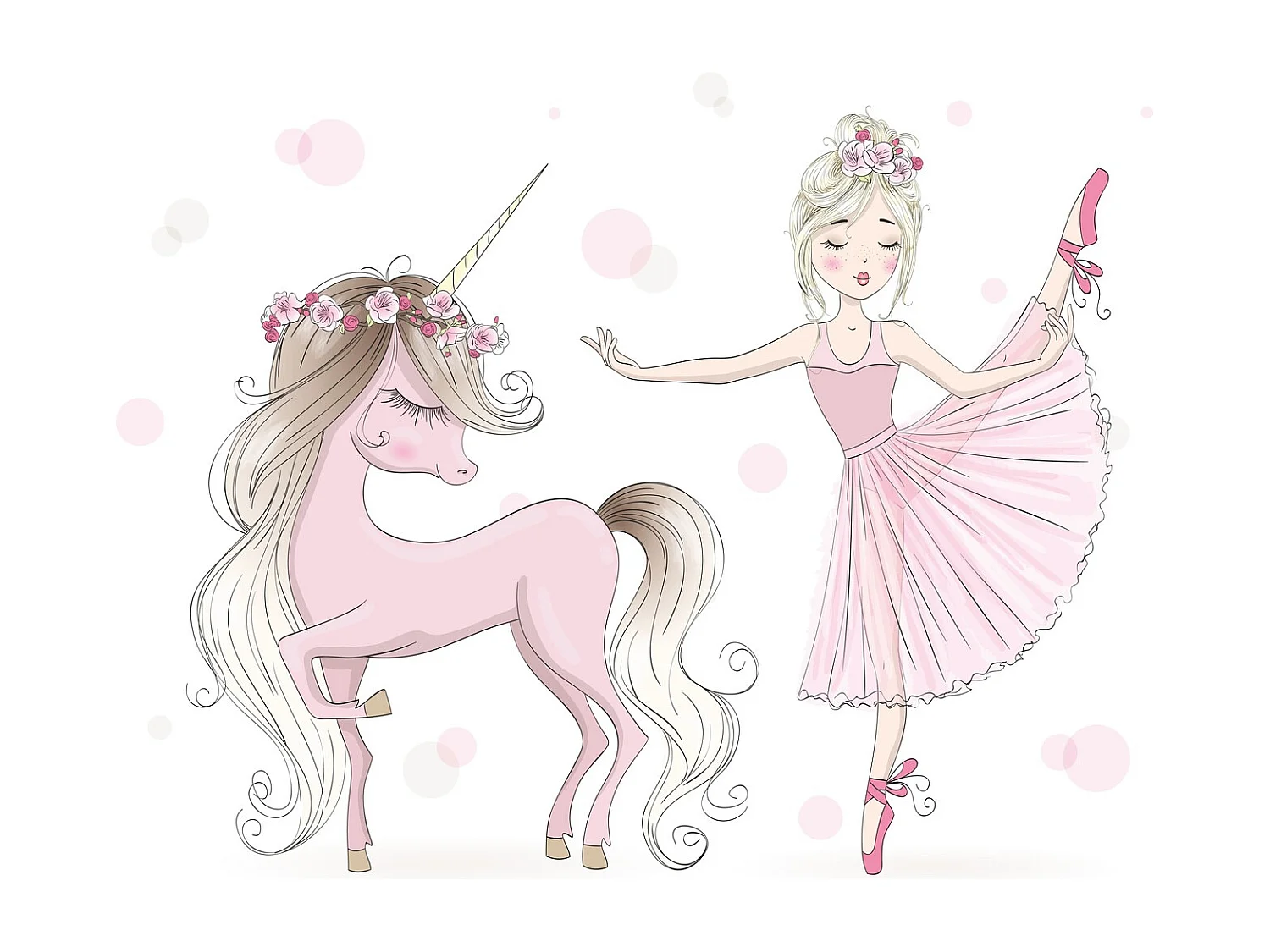 Cama Infantil Blanca Estilo Escandinavo Dibujo Niña Unicornio 140x70 cm con Cajón – Incluye Colchón de Espuma, Base y Estructura Completa