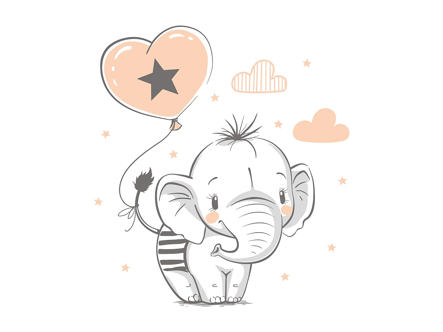 Cama Infantil Blanca 160x80 cm Dibujo Elefante con Cajón y Barandilla – Incluye Colchón de Espuma, Estructura Completa 164x88x63 cm, Diseño Seguro