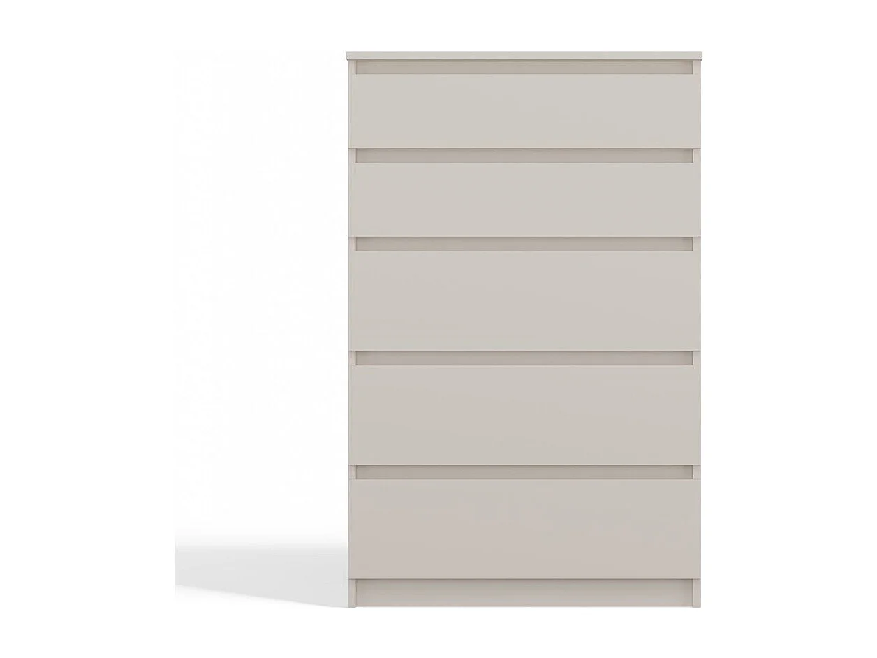 Cómoda de Dormitorio Moderna 70x109,5x40 cm – 5 Cajones con Guías Suaves – Color Cachemira