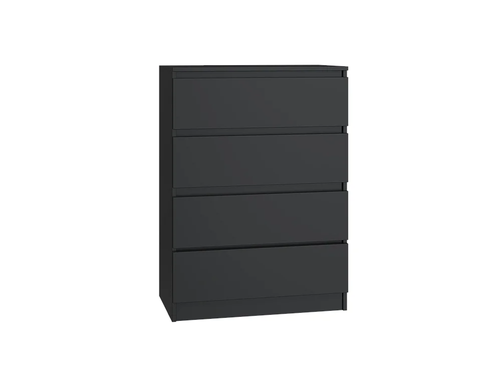 Cómoda de Dormitorio Moderna 70x97x40 cm – 4 Cajones con Guías Suaves – Color Negro