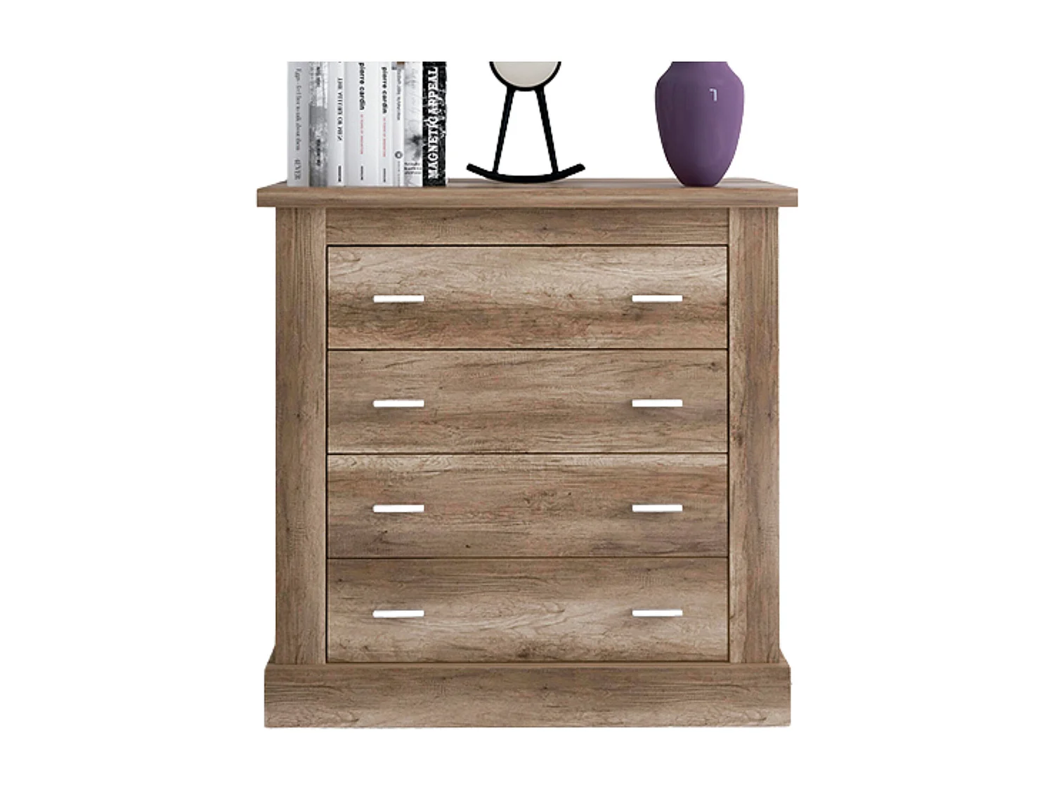 Cómoda 4 Cajones, Acabado en Color Cañón, Medidas: 91,5 cm (Ancho) x 90,8 cm (Alto) x 39,6 cm de (Fondo)