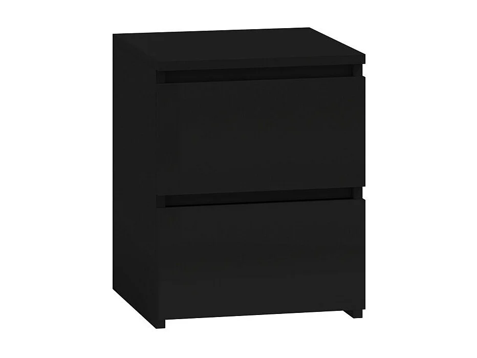 Mesita de Noche 2 Cajones Color Negra – 40x30x30 cm – Cajones con Guías Suaves – Diseño Elegante y Seguro