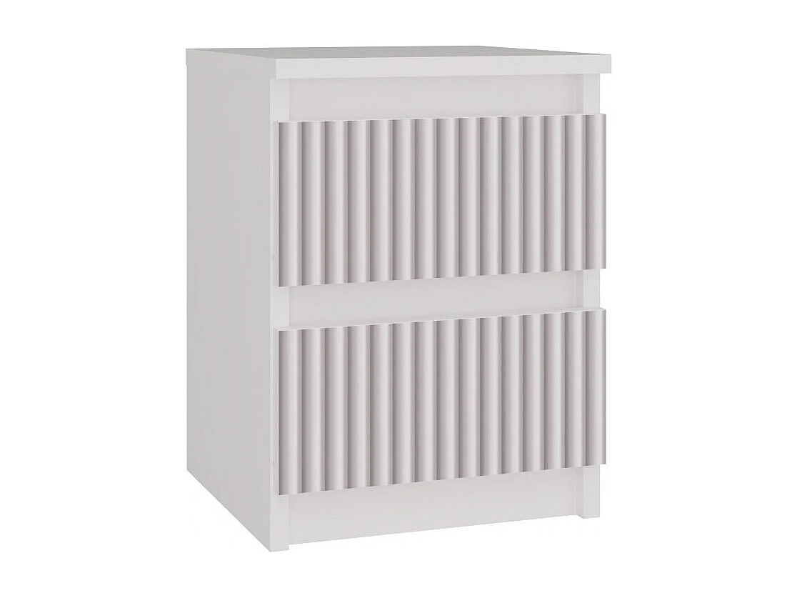 Mesita de Noche 2 Cajones Color Blanco Estampado Rosa – 40x30x30 cm – Cajones con Guías Suaves – Diseño Elegante y Seguro