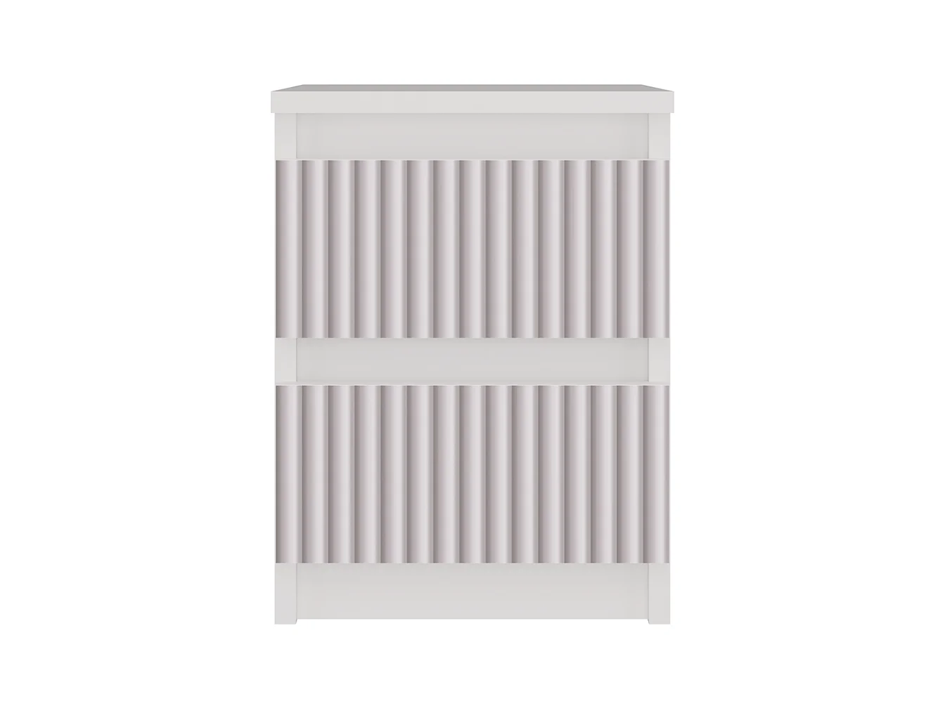 Mesita de Noche 2 Cajones Color Blanco Estampado Rosa – 40x30x30 cm – Cajones con Guías Suaves – Diseño Elegante y Seguro