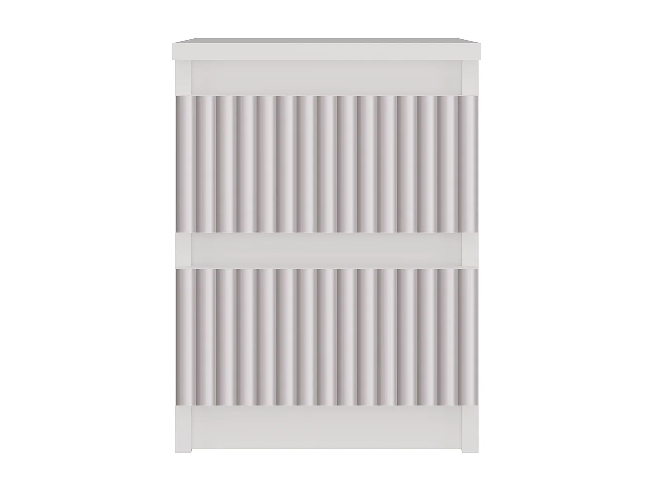 Mesita de Noche 2 Cajones Color Blanco Estampado Rosa – 40x30x30 cm – Cajones con Guías Suaves – Diseño Elegante y Seguro