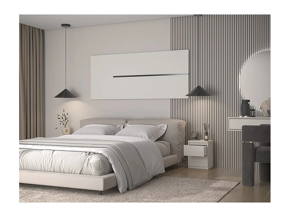 Mesita de Noche 2 Cajones Color Cachemira – 40x30x30 cm – Cajones con Guías Suaves – Diseño Elegante y Seguro