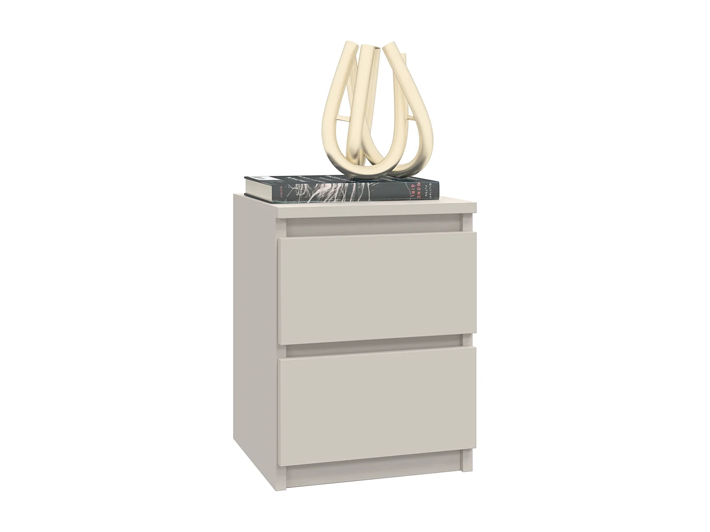 Mesita de Noche 2 Cajones Color Cachemira – 40x30x30 cm – Cajones con Guías Suaves – Diseño Elegante y Seguro