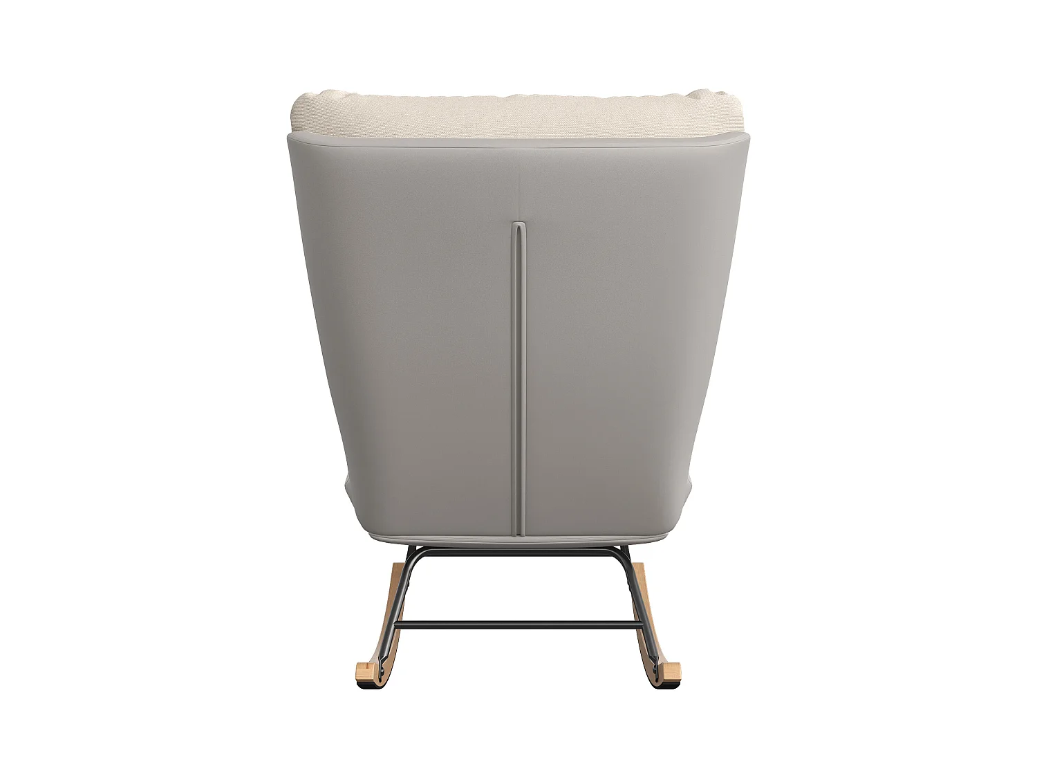 Fauteuil à Bascule - Pieds en Bois - lin et tissu technique - pour Salon,Chambre - beige