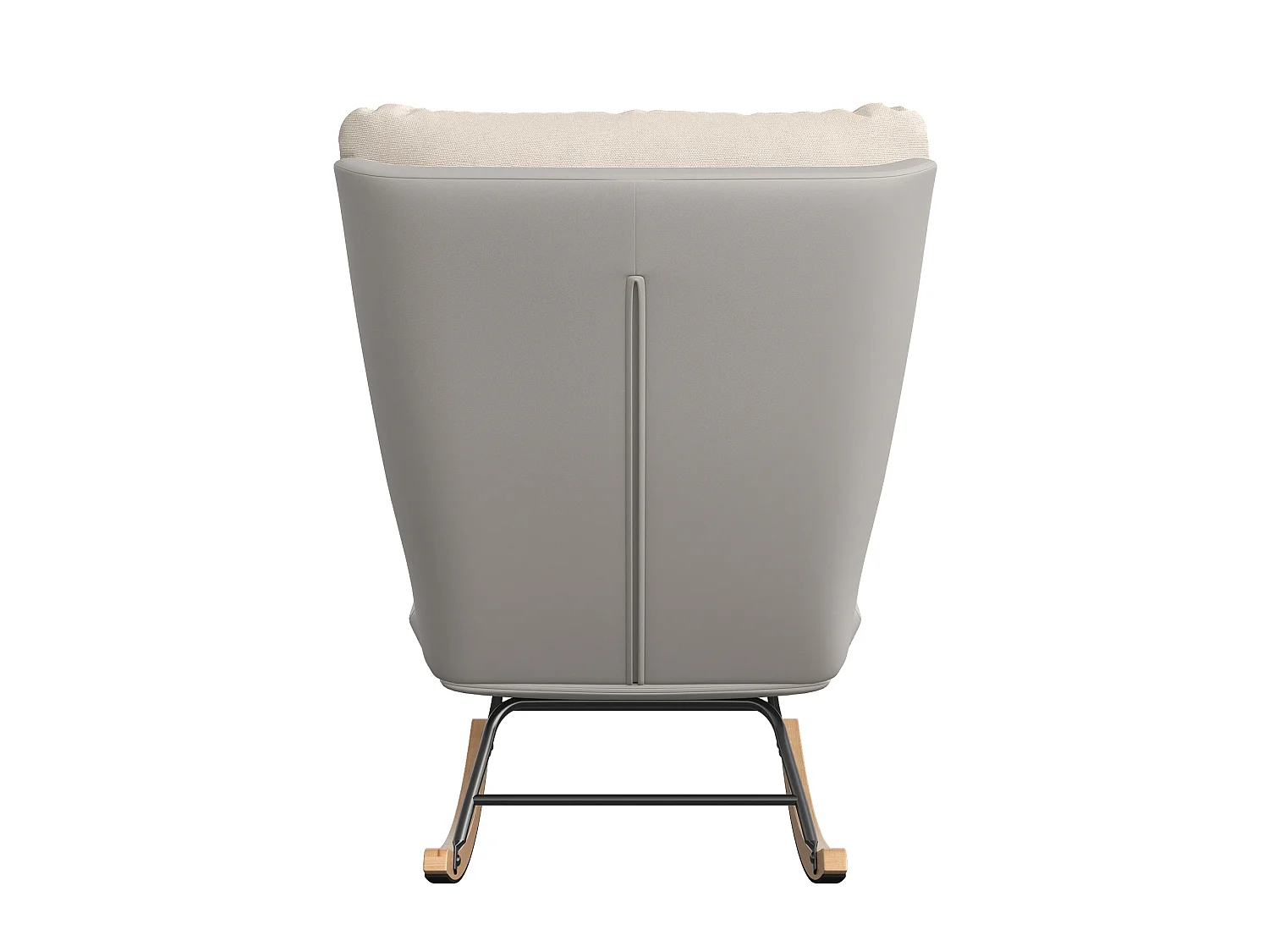 Fauteuil à Bascule - Pieds en Bois - lin et tissu technique - pour Salon,Chambre - beige