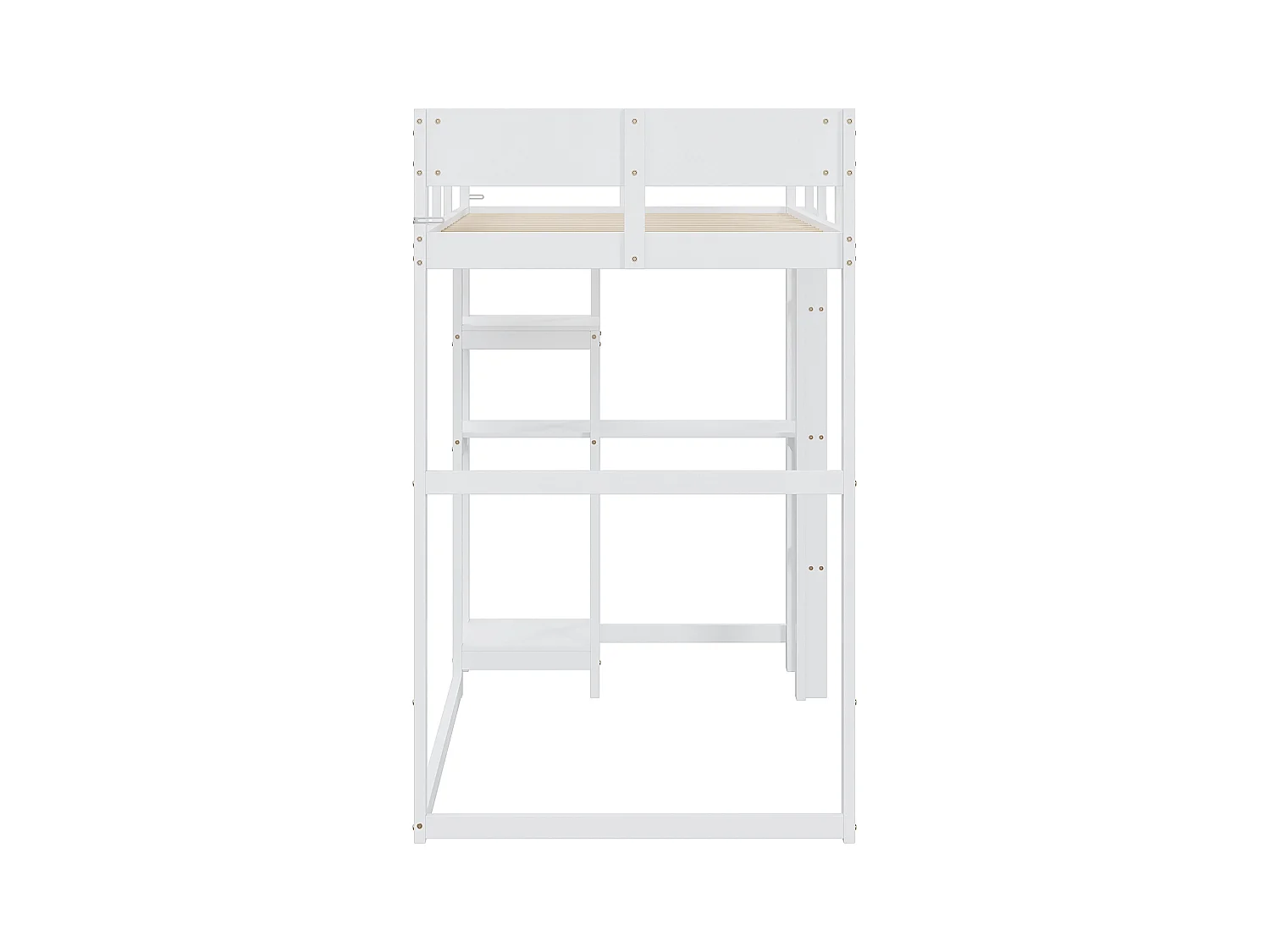 Kinder-Etagenbett 90 x 200 cm mit Ablageboden - Kiefernholz und MDF - weiß