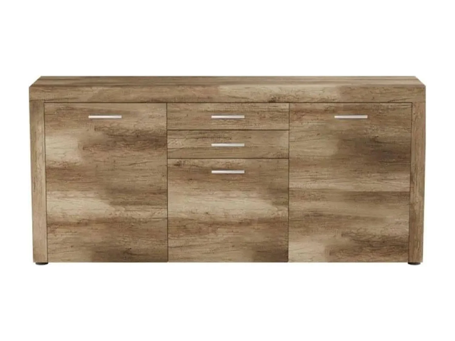 Aparador 2 Puertas y 3 Cajones, Buffet para Salón, Armario Auxiliar, Acabado en Color Cañon, Medidas: 166,8 cm (Ancho) x 77 cm (Alto) x 41 cm (Fondo)