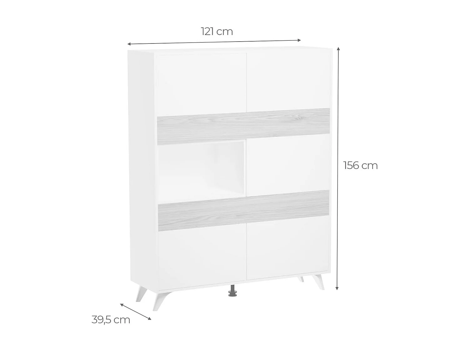 Mueble Vitrina para Salón o Comedor, Mueble de salón, Aparador cocina, Color Mauvella-rayas, Medidas: 120 cm (Ancho) x 156 cm (Alto) x 40 cm (Fondo).