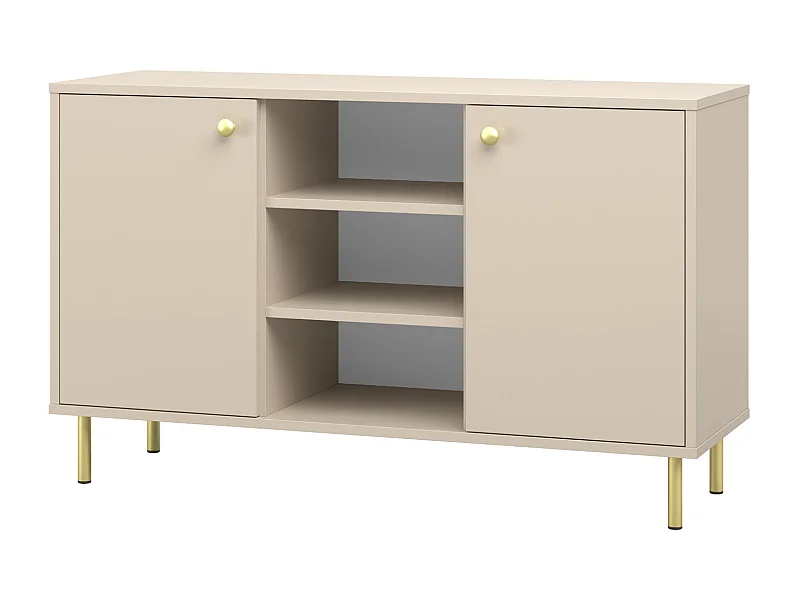 Cómoda Aparador de salón Color Cachemira 137x40x73 cm con 2 Puertas y Estantes Abiertos – Diseño Elegante y Versátil para Salón, Dormitorio u Oficina