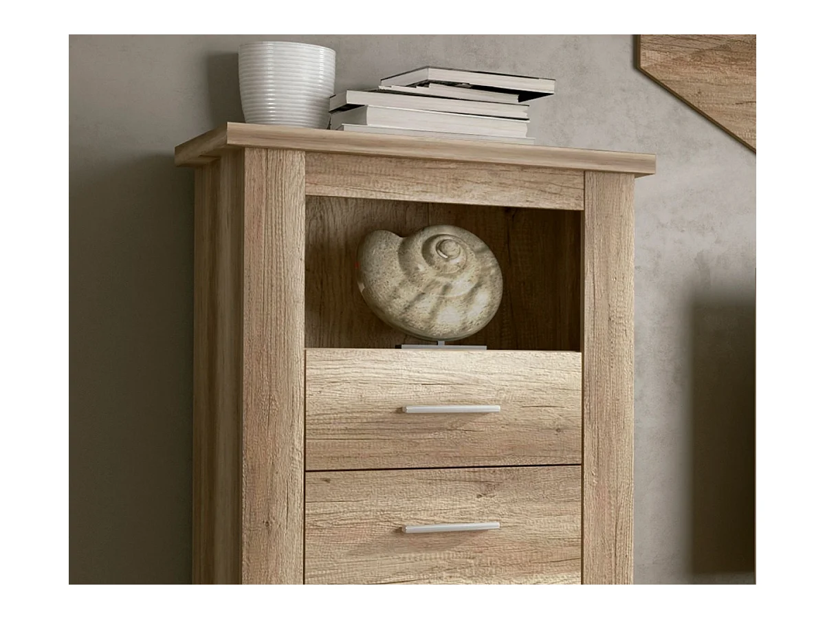 Bodeguero para Salón o Comedor, Práctico y Funcional, Color Cañón, Fácil de Montar, Madera, 135cm (Alto) x 66cm (Ancho) x 36,6cm (Fondo)