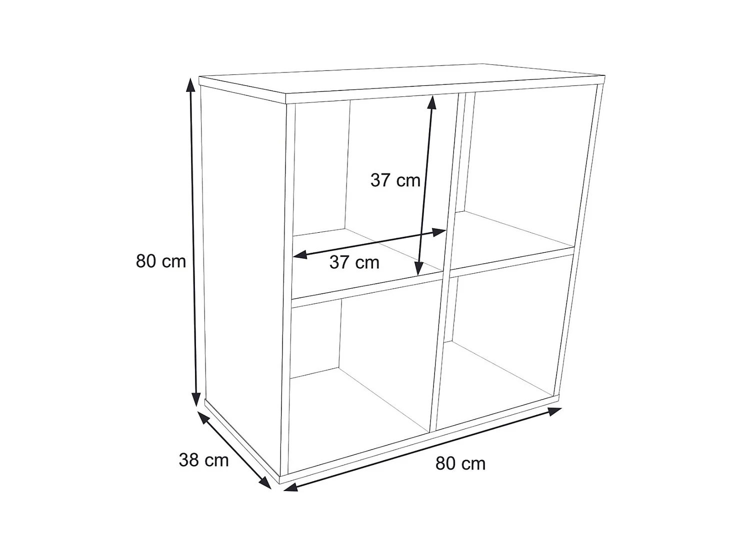 Mueble Estantería 2x2 Gris – Estilo Nórdico – Ideal para Salón, Dormitorio u Oficina