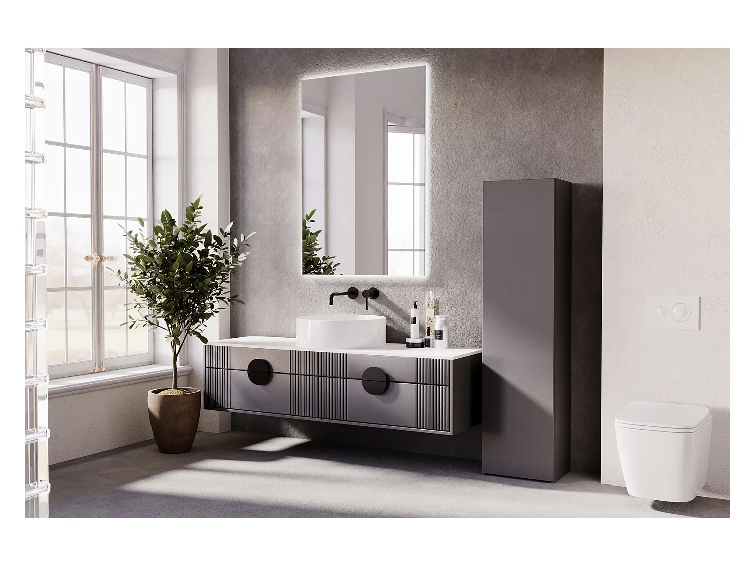 Estantería Librería Con Puerta Gris 160x40x30 cm – Estilo Escandinavo con Estantes Abiertos, Diseño Moderno y Funcional para Salón, Dormitorio