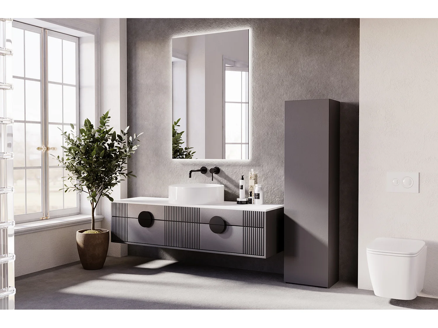 Estantería Librería Con Puerta Gris 160x40x30 cm – Estilo Escandinavo con Estantes Abiertos, Diseño Moderno y Funcional para Salón, Dormitorio