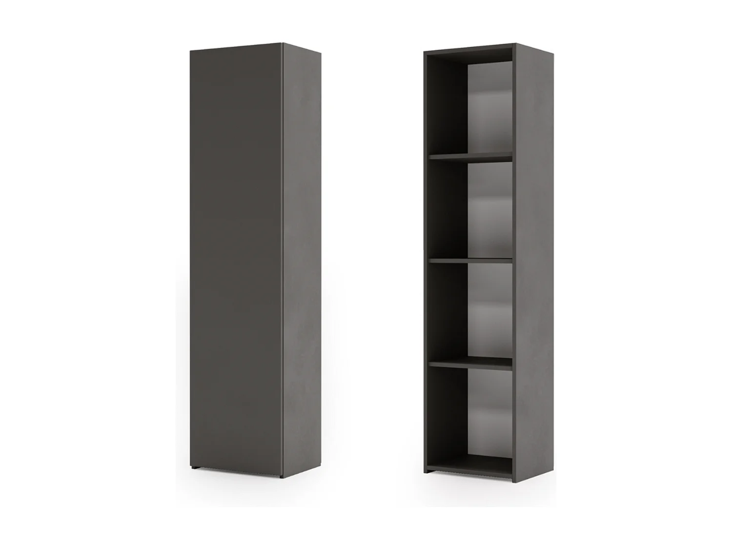 Estantería Librería Con Puerta Gris 160x40x30 cm – Estilo Escandinavo con Estantes Abiertos, Diseño Moderno y Funcional para Salón, Dormitorio