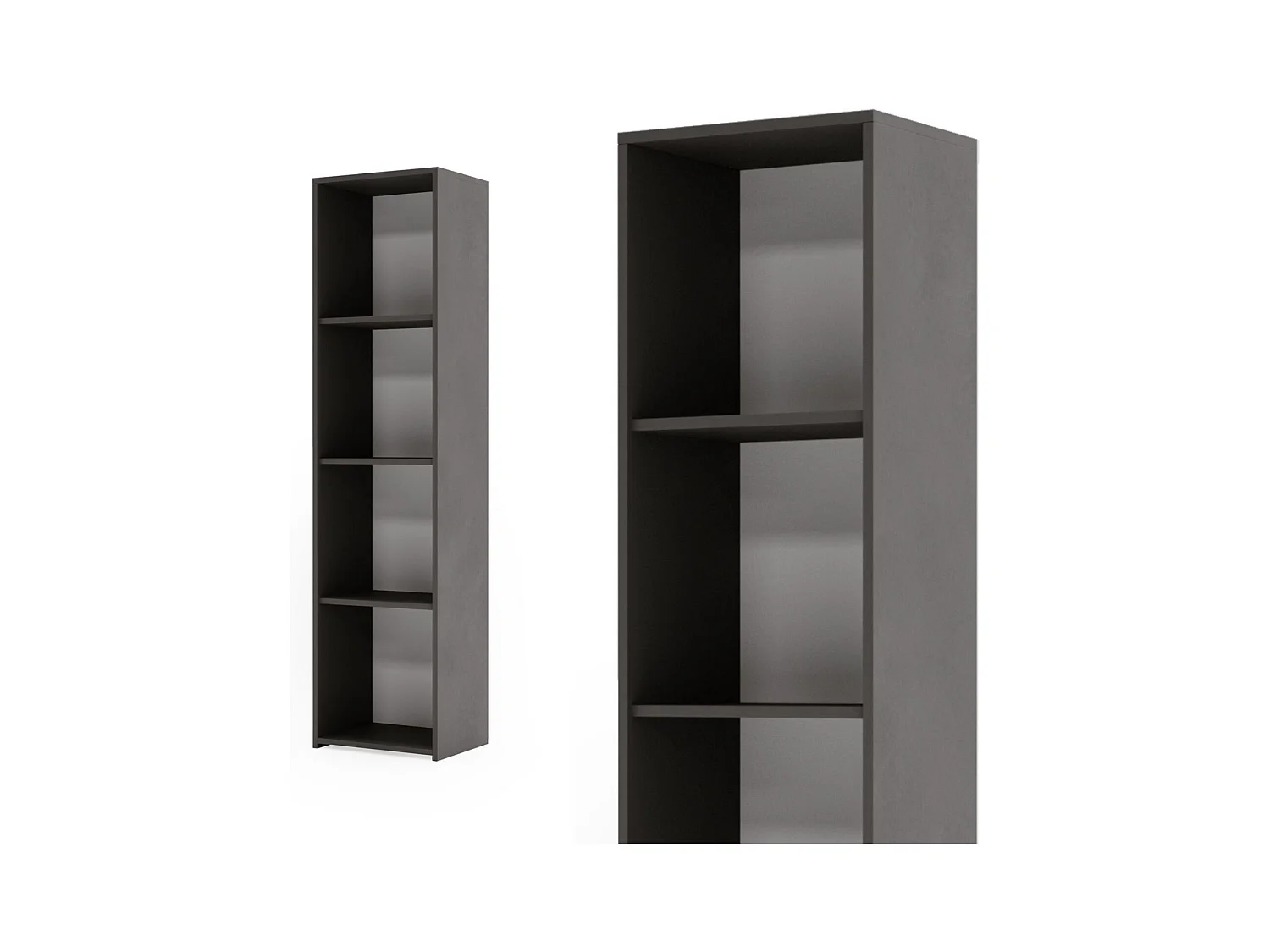 Estantería Librería Color Gris 160x40x30 cm – Estilo Escandinavo con Estantes Abiertos, Diseño Moderno y Funcional para Salón, Dormitorio u Oficina