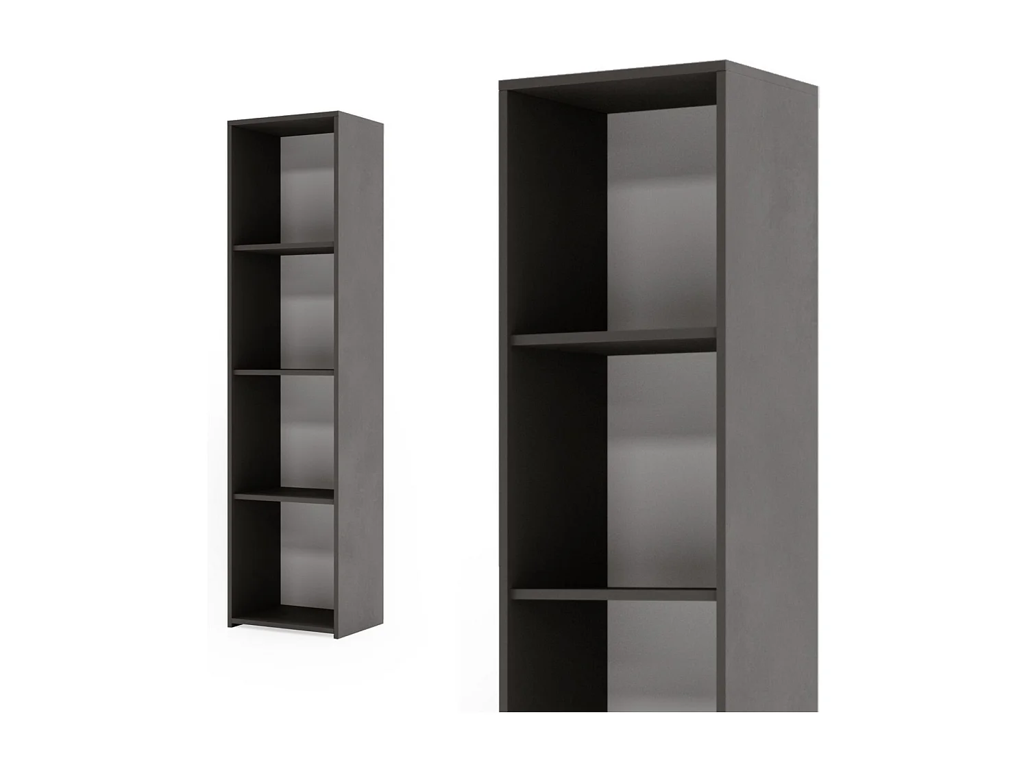 Estantería Librería Color Gris 160x40x30 cm – Estilo Escandinavo con Estantes Abiertos, Diseño Moderno y Funcional para Salón, Dormitorio u Oficina