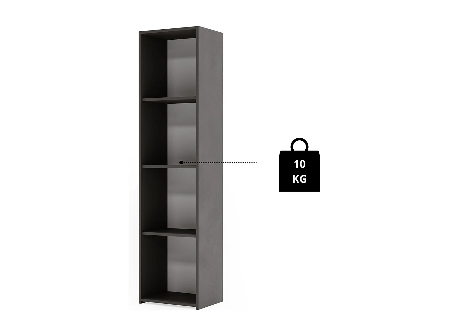 Estantería Librería Color Gris 160x40x30 cm – Estilo Escandinavo con Estantes Abiertos, Diseño Moderno y Funcional para Salón, Dormitorio u Oficina