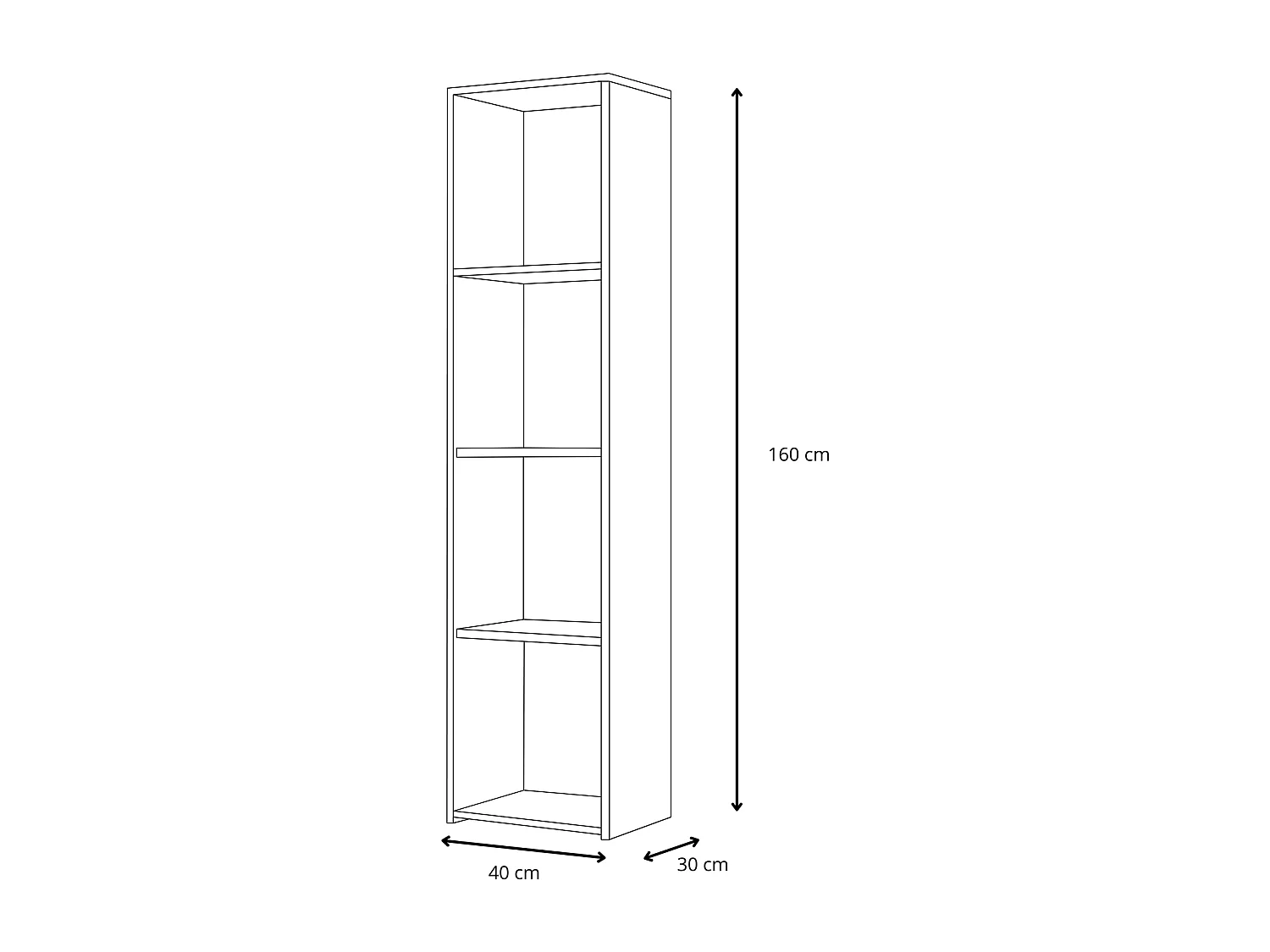 Estantería Librería Color Gris 160x40x30 cm – Estilo Escandinavo con Estantes Abiertos, Diseño Moderno y Funcional para Salón, Dormitorio u Oficina