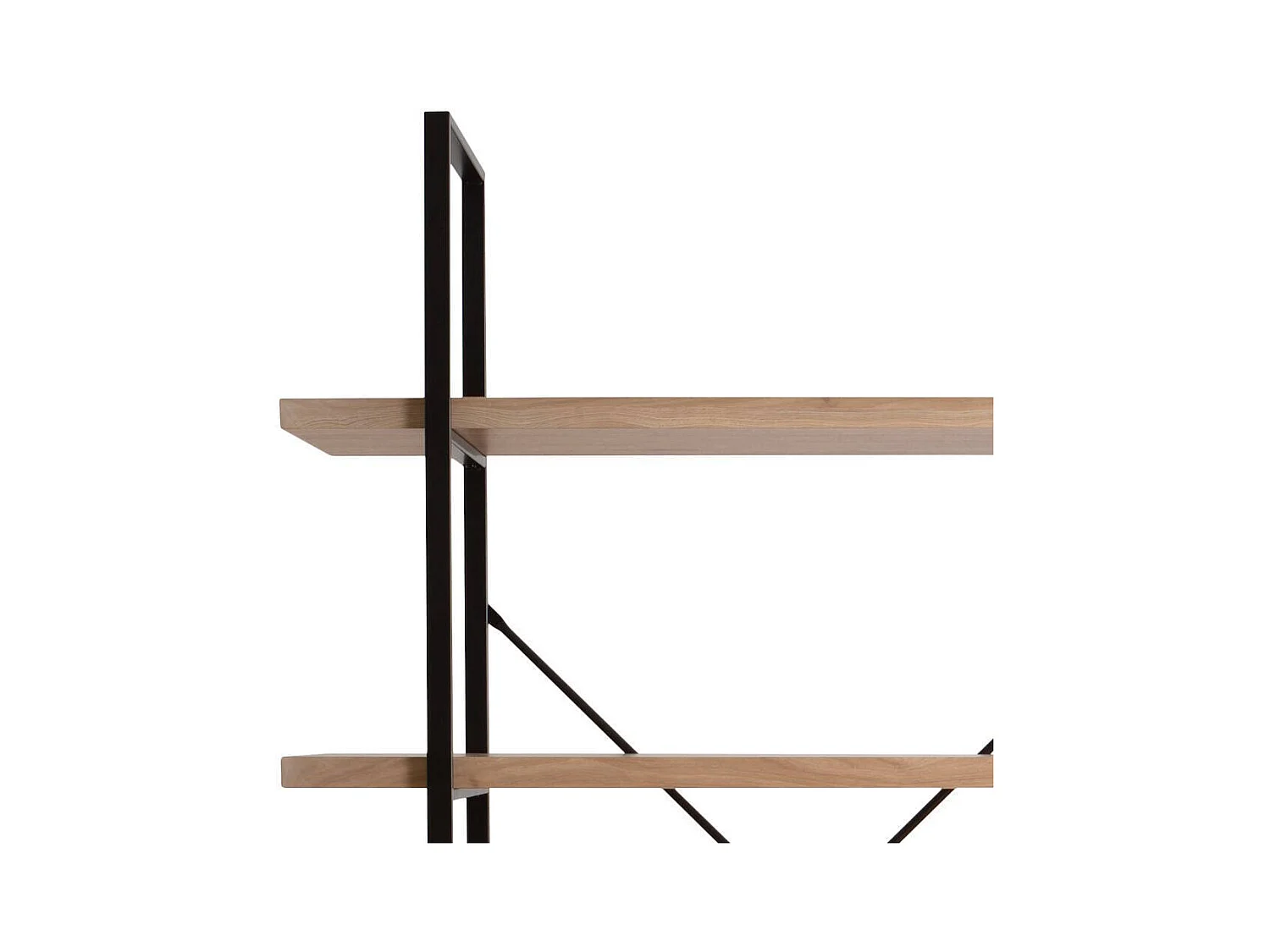 Estantería de Salón 5 Baldas – 100x32,5x174 cm, Estructura Metálica Negra y Baldas en Roble, Estilo Industrial Moderno, Capacidad 10 kg por Balda, KIT