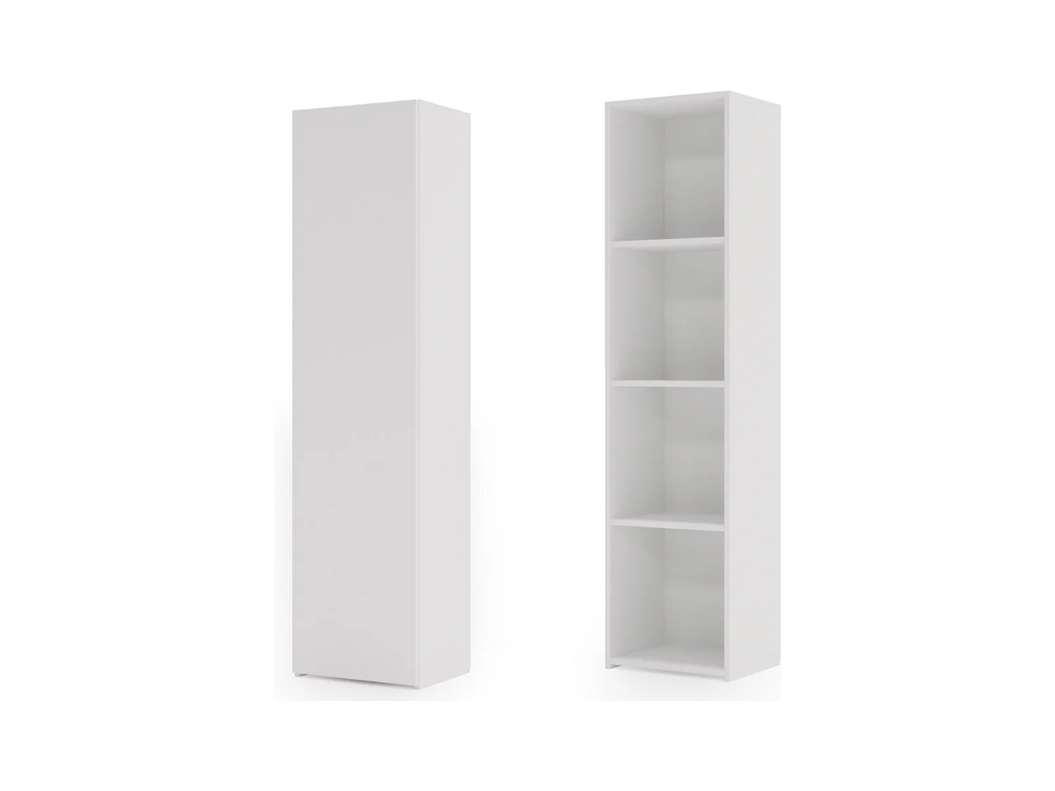 Estantería Librería Con Puerta Blanca 160x40x30 cm – Estilo Escandinavo con Estantes Abiertos, Diseño Moderno y Funcional para Salón, Dormitorio u Ofi